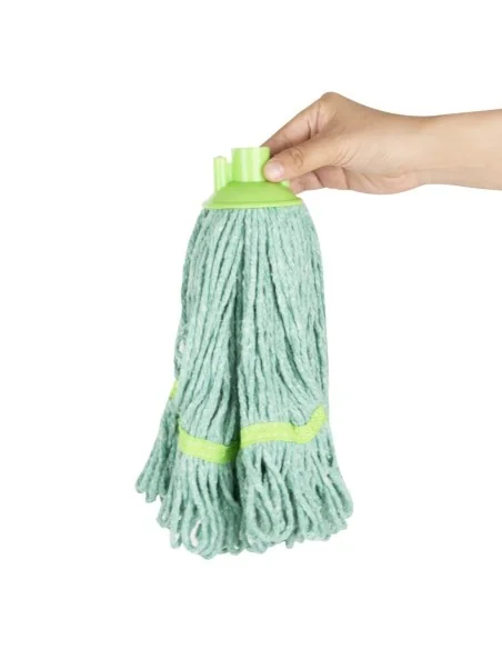 Tête serpillière à franges Jantex bande verte 200g