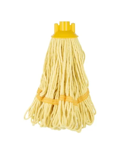 Tête serpillière à franges Jantex bande jaune 200g