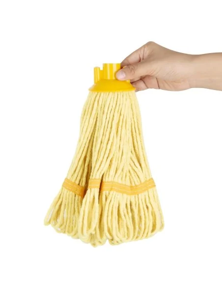 Tête serpillière à franges Jantex bande jaune 200g