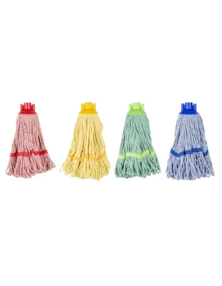 Tête serpillière à franges Jantex bande jaune 200g