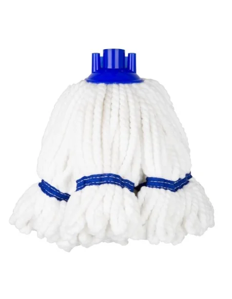 Tête serpillière en microfibre Jantex bande bleue 150g