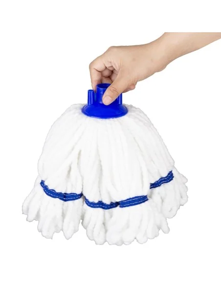 Tête serpillière en microfibre Jantex bande bleue 150g