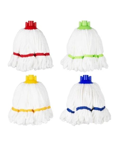 Tête serpillière en microfibre Jantex bande bleue 150g