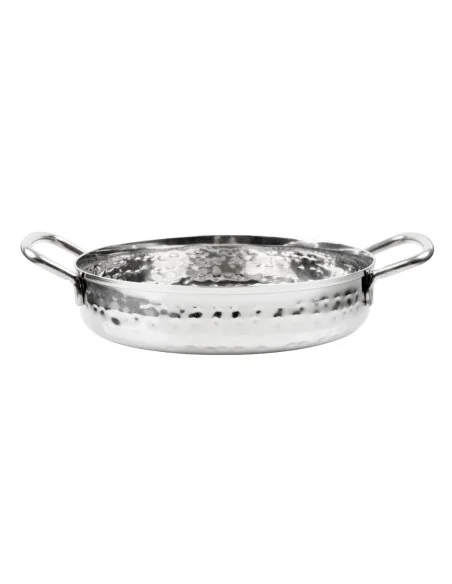 Plat double poignée en inox martelé Olympia Table Presentation 125mm