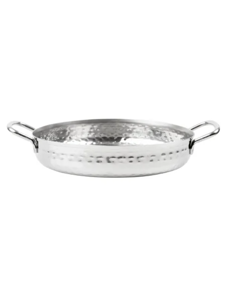 Plat double poignée en inox martelé Olympia Table Presentation 180mm