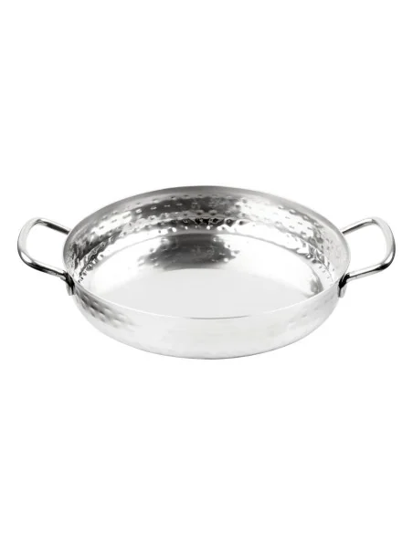 Plat double poignée en inox martelé Olympia Table Presentation 180mm