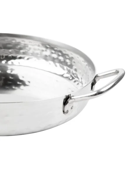 Plat double poignée en inox martelé Olympia Table Presentation 180mm