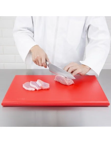 Planche à découper épaisse haute densité Hygiplas rouge