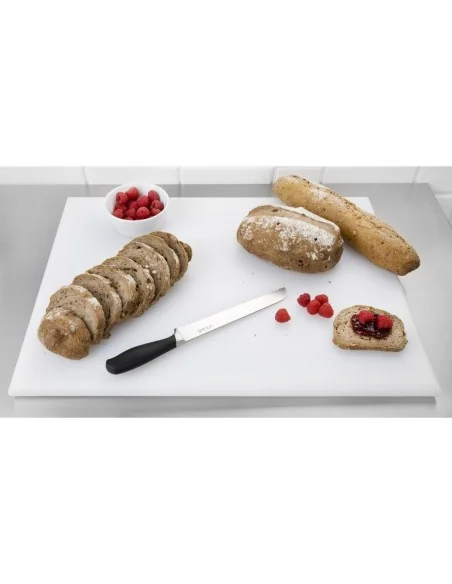 Planche à découper extra large haute densité Hygiplas blanche