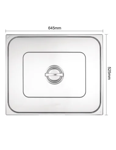 Couvercle GN 2/1 inox double Vogue