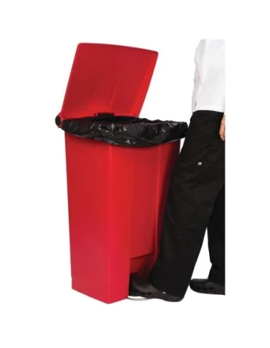 Conteneur à pédale Rubbermaid rouge 87L