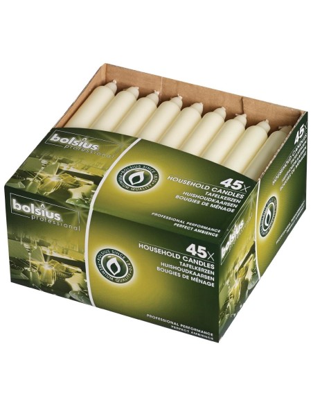 Bougies bistro Bolsius 177mm ivoire (Lot de 45)