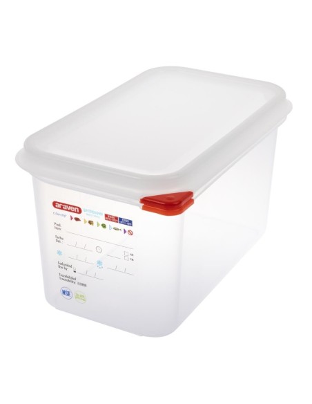 Boîtes alimentaires en polypropylène GN 1/4  Araven 4,3L (lot de 4)