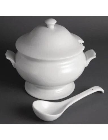 Soupière et louche Olympia Whiteware 2,5L