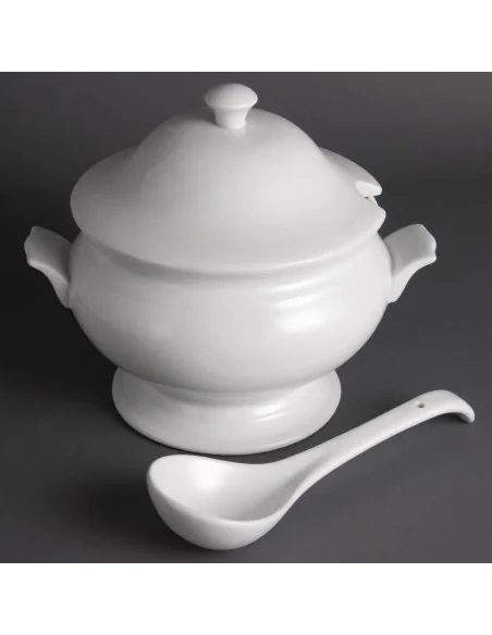 Soupière et louche Olympia Whiteware 2,5L