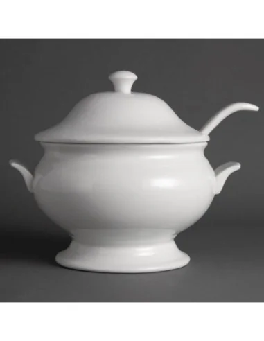 Soupière et louche Olympia Whiteware 2,5L