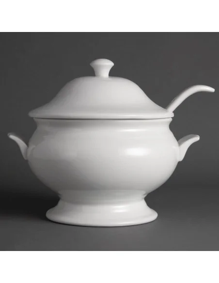 Soupière et louche Olympia Whiteware 2,5L