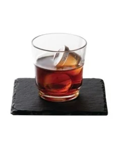 Plat de présentation en ardoise naturelle Olympia 130x130mm (Lot de 4) 2